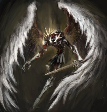 Biomechanical angel clipart