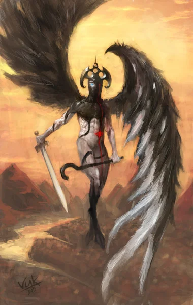 Yin-Yang-Pfarrer, Engel und Teufel zugleich — Stockbild Pfarrer — Stockfoto