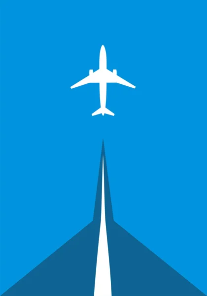 Avión en pista — Vector de stock