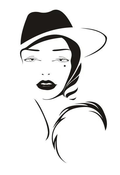 Chica en sombrero — Archivo Imágenes Vectoriales