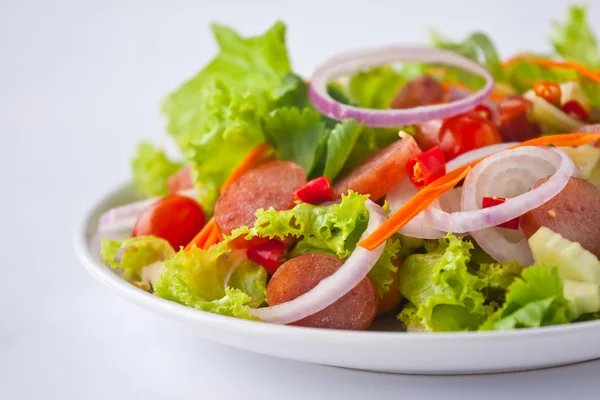 Salada de salsicha tailandesa molho picante e azedo — Fotografia de Stock