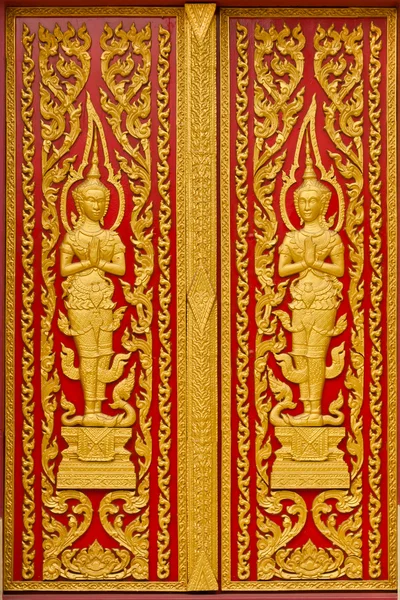 Dveře thajské církve. Stock Obrázky