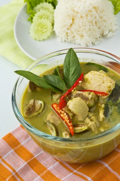 Thais eten, groene curry Rechtenvrije Stockfoto's