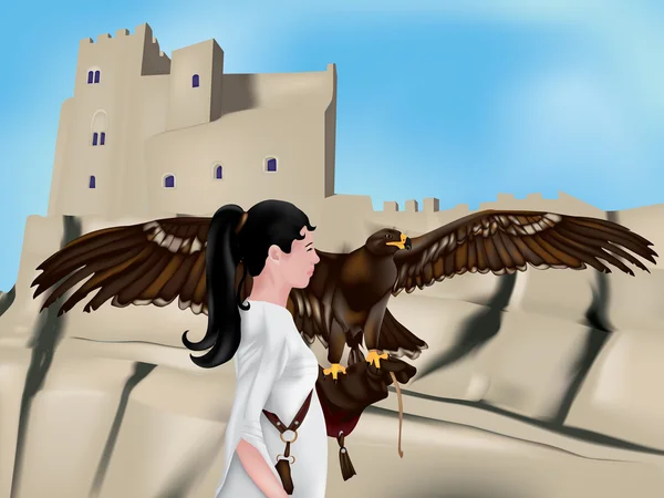 Le fauconnier — Image vectorielle