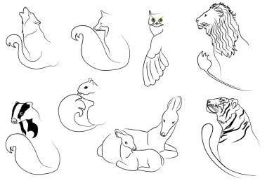 Wild animals and big cats clipart