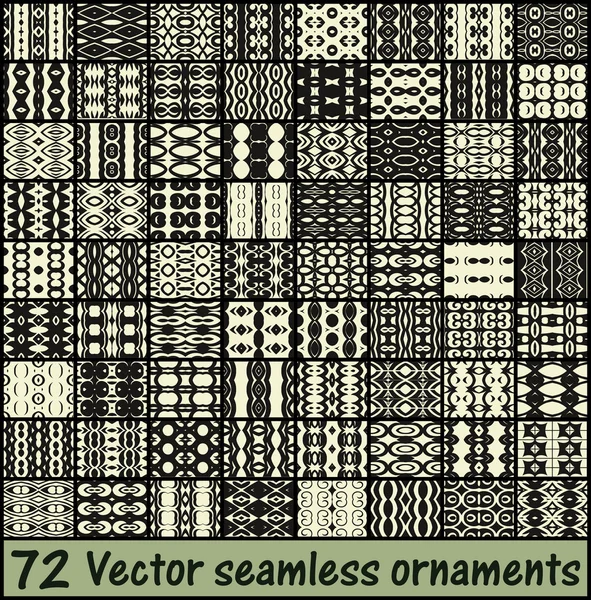 72 vector ornamentos sin costura . — Archivo Imágenes Vectoriales