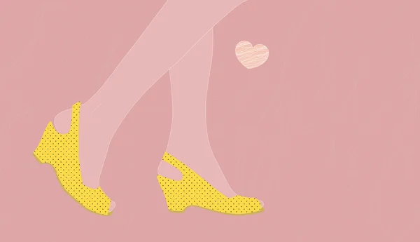 노란색 빈티지 신발. — 스톡 벡터