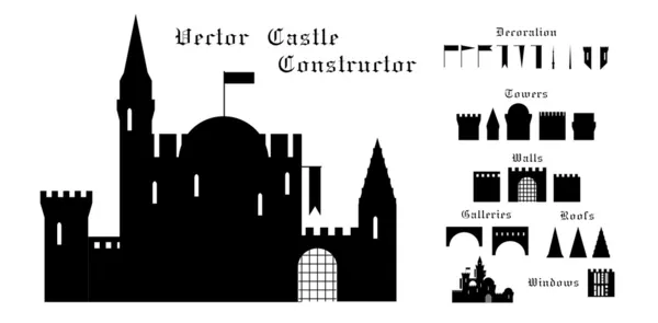 Mittelalterliches Burgbauset — Stockvektor