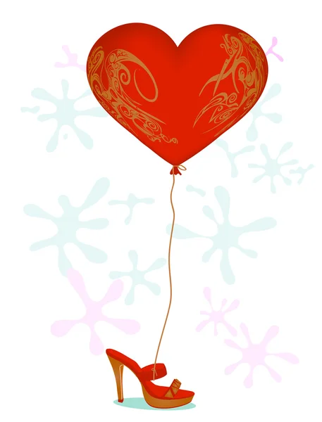 Herzballon — Stockvektor
