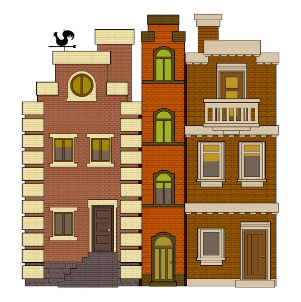 Stare domy w stylu — Wektor stockowy