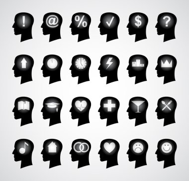 Heads with ideas clipart