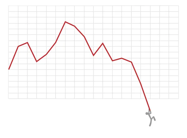 Graf zisku klesá — Stockový vektor