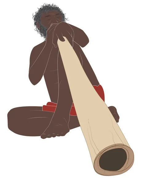 Músico Didgeridoo . — Vetor de Stock
