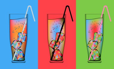 Psychedelic cocktails. clipart