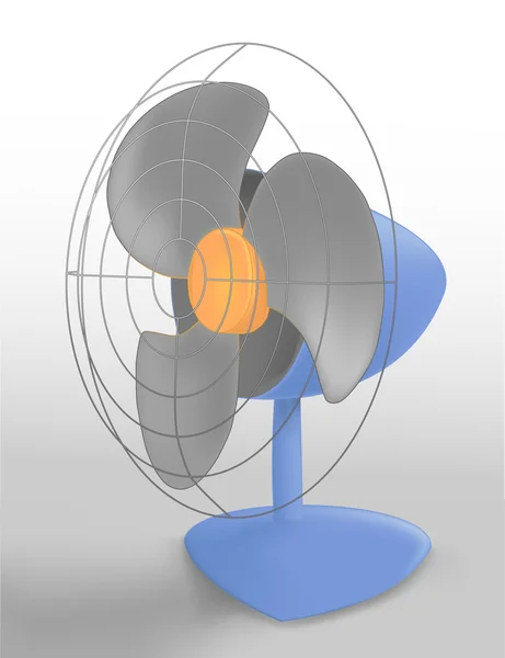 Ventilateur de table bleu . — Image vectorielle