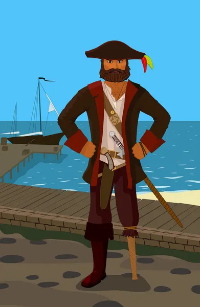 Pirata arrabbiato — Vettoriale Stock