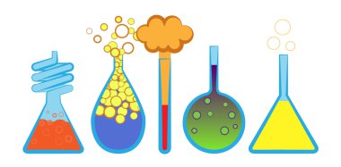 Laboratory flasks. clipart