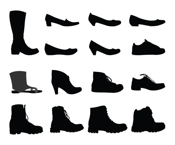 鞋子剪影 — Stock vektor