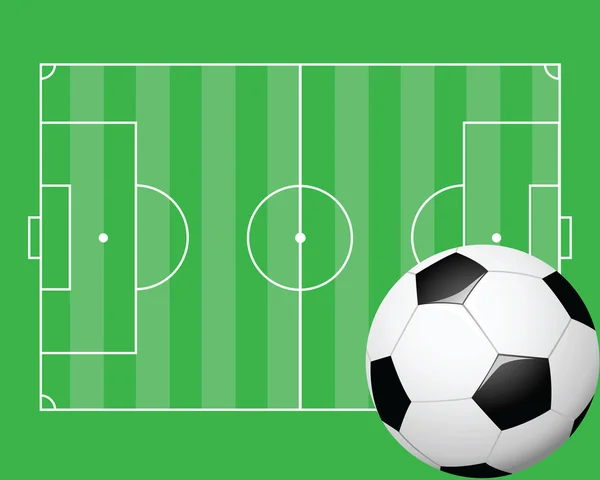 Футбольний м'яч і поле — стоковий вектор