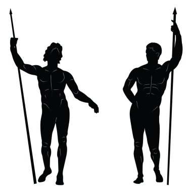 Antik Yunan heykeli silhouettes