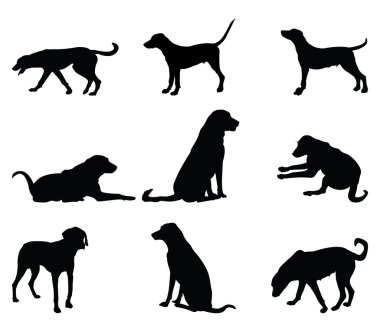 Dog silhouettes clipart