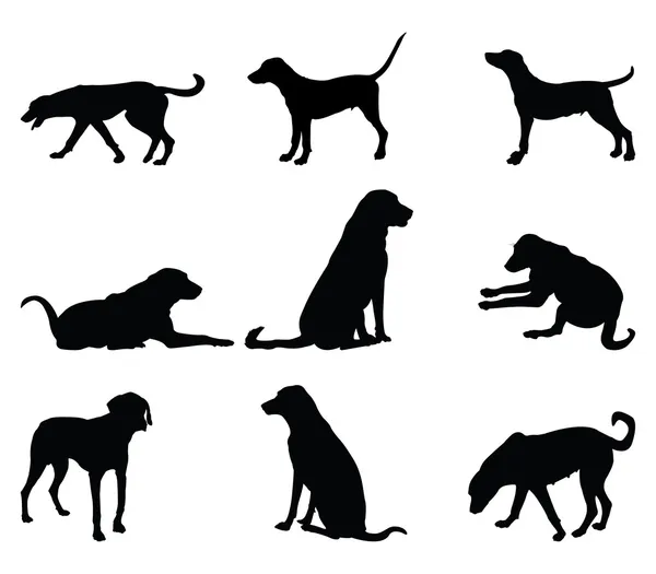 Silhouettes pour chien — Image vectorielle