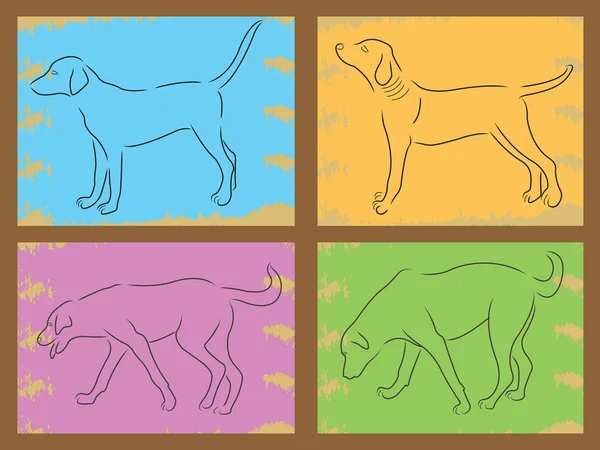 Hund auf farbigem Hintergrund — Stockvektor