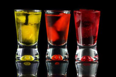 Yellow, orange and red shots clipart