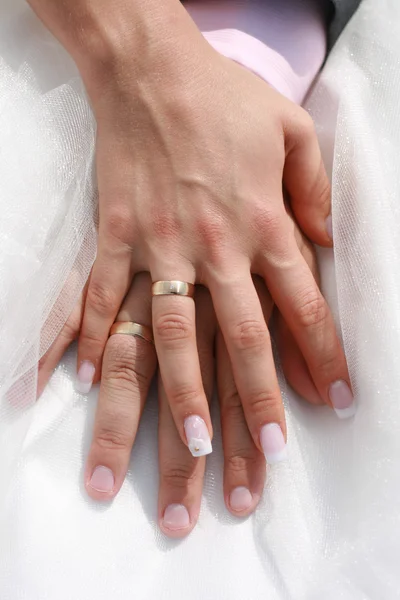 Bride and Groom hands — Stock Photo, Image