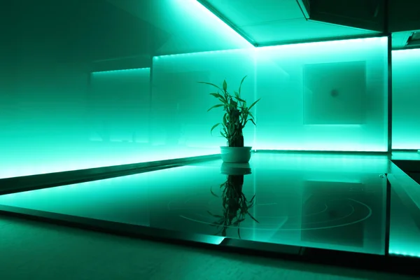 Kitchen with led lighting — Stock Photo, Image