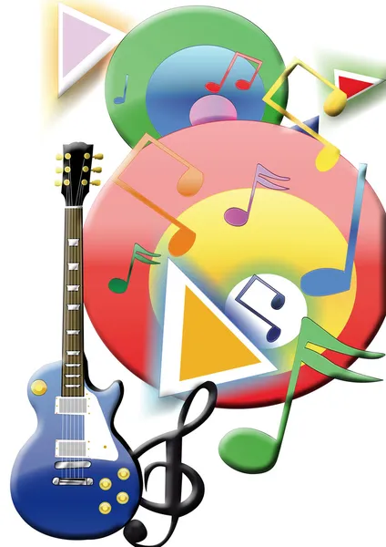 Guitar with color — Stock Photo, Image