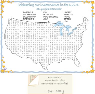 USA Map Wordfind Puzzle clipart