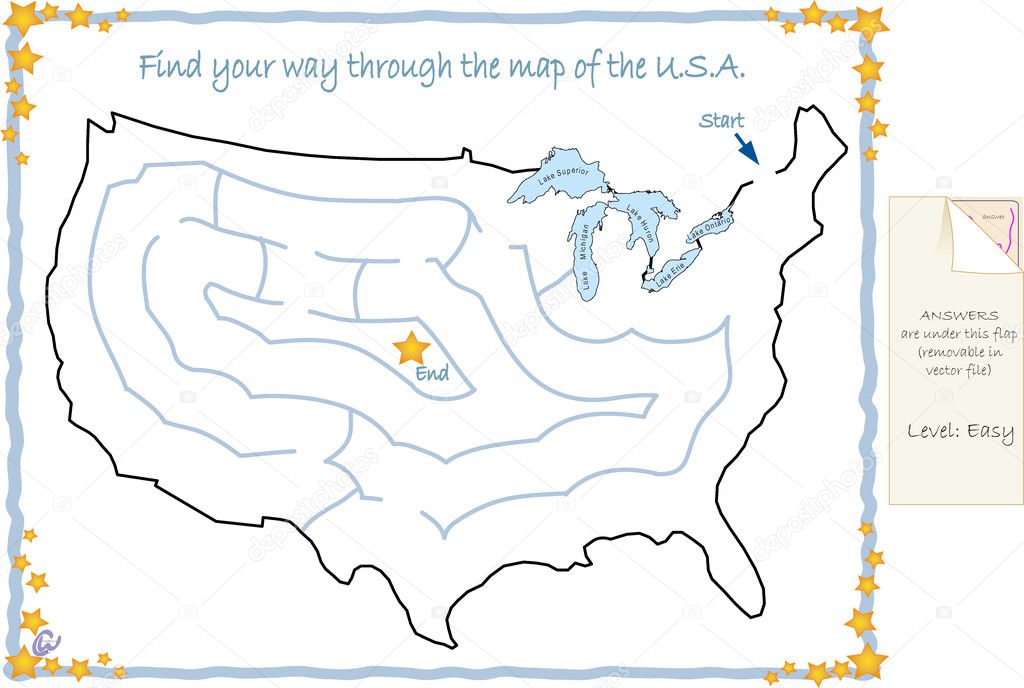 USA Map maze puzzle