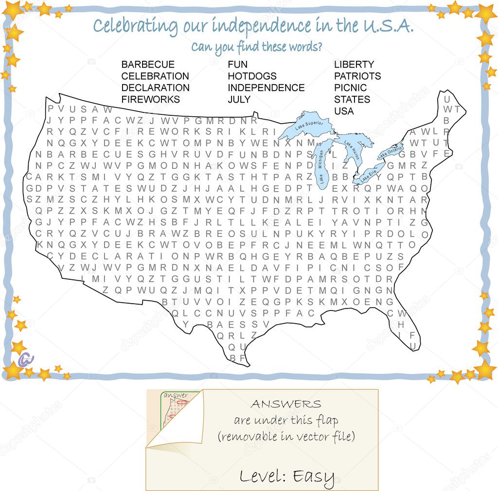 USA Map Wordfind Puzzle