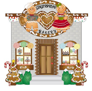Gingerbread Village Bakery clipart