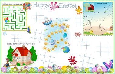 Placemat Easter Printable Activity Sheet 7 clipart