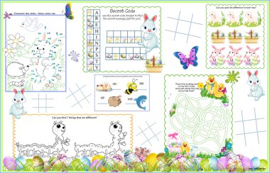 Placemat Easter Printable Activity Sheet 5 clipart