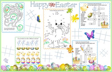 Placemat Easter Printable Activity Sheet 4 clipart