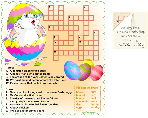 Easter Crossword Puzzle 1 — Stock Vector
