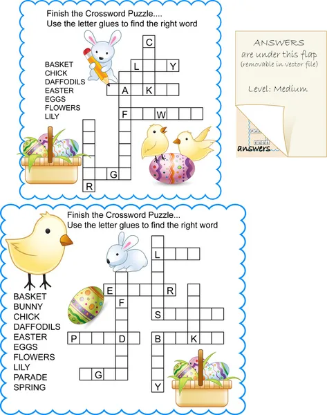 Easter Picture Crossword puzzles — Stock Vector