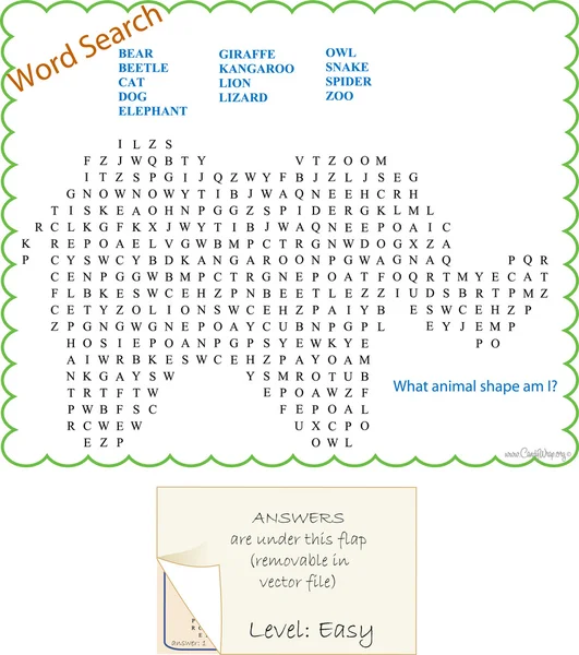 Animal Word Trouver le jeu — Image vectorielle