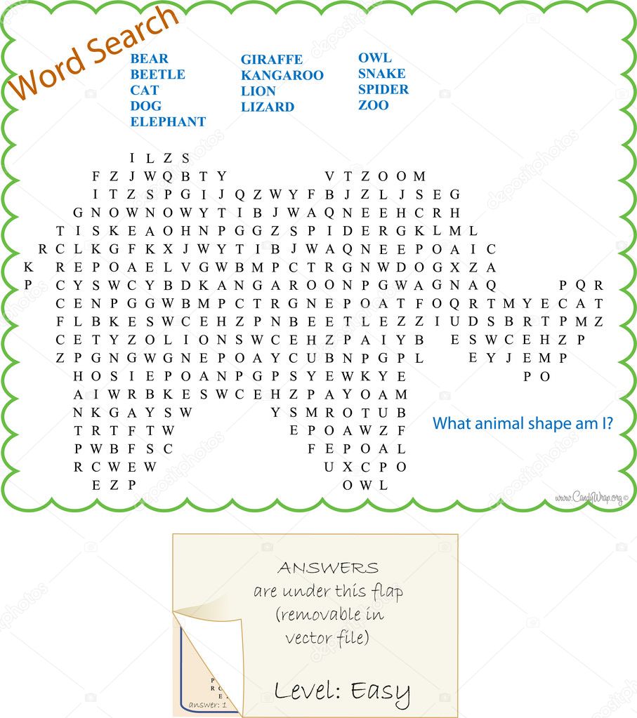 Animal Word Find Game