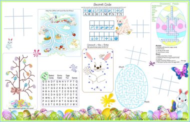 Placemat Easter Printable Activity Sheet 1 clipart