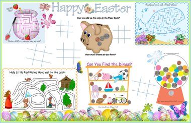 Placemat Easter Printable Activity Sheet 6 clipart