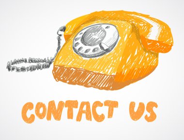 Vintage phone sketch clipart