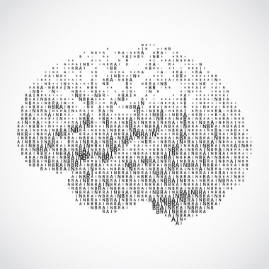 Human brain on white background clipart