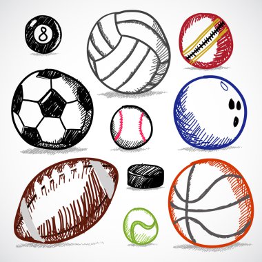 Ball Sport Doodles vector