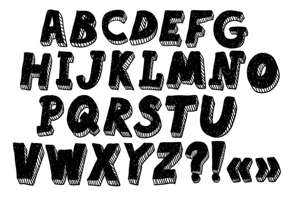 Vektör doodle alfabesi — Stok Vektör