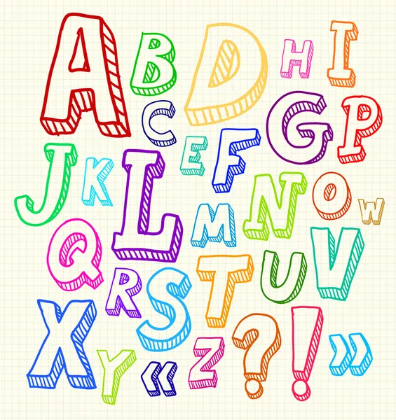 Handgezeichnete Abc-Buchstaben — Stockvektor