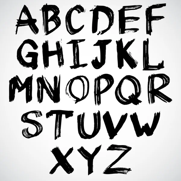 Grunge alfabeto escrito a mano — Archivo Imágenes Vectoriales